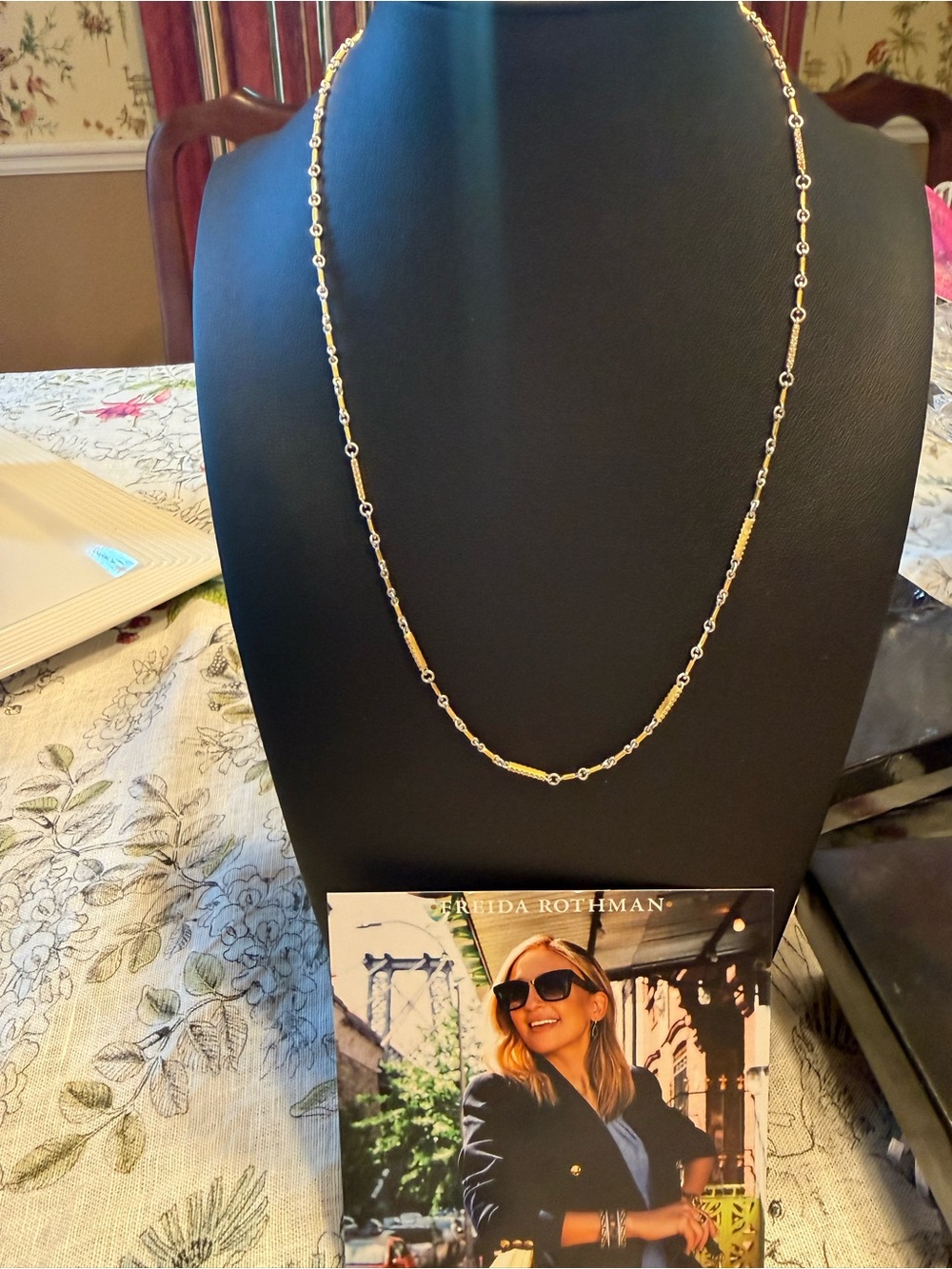 Two-Tone Station Necklace — Gold & Silver
